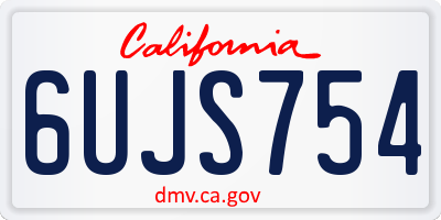 CA license plate 6UJS754