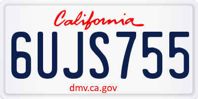 CA license plate 6UJS755