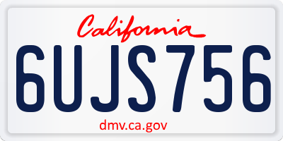 CA license plate 6UJS756