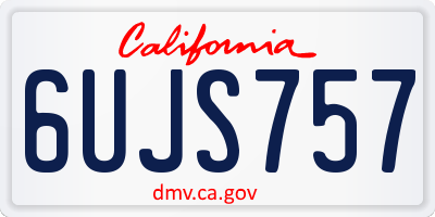 CA license plate 6UJS757