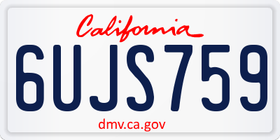CA license plate 6UJS759