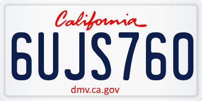 CA license plate 6UJS760