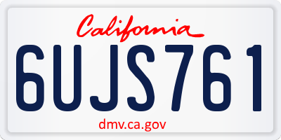 CA license plate 6UJS761