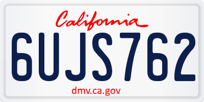 CA license plate 6UJS762