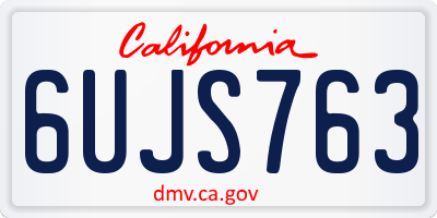 CA license plate 6UJS763