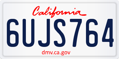 CA license plate 6UJS764