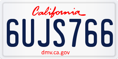 CA license plate 6UJS766