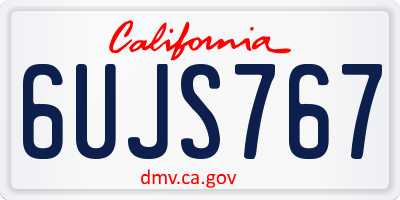 CA license plate 6UJS767