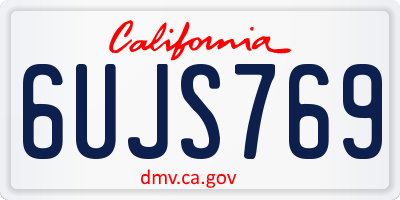 CA license plate 6UJS769