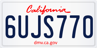 CA license plate 6UJS770