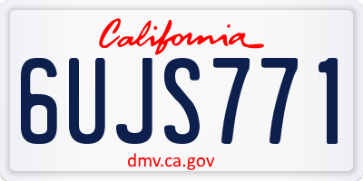 CA license plate 6UJS771