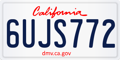 CA license plate 6UJS772