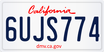CA license plate 6UJS774