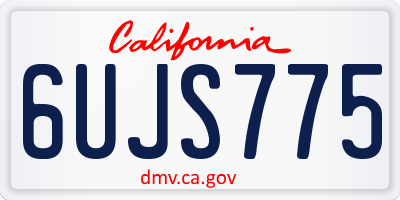 CA license plate 6UJS775