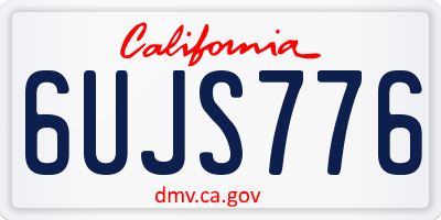 CA license plate 6UJS776