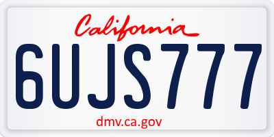 CA license plate 6UJS777