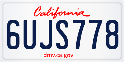 CA license plate 6UJS778