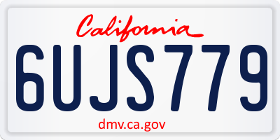 CA license plate 6UJS779