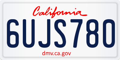 CA license plate 6UJS780