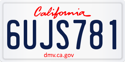 CA license plate 6UJS781
