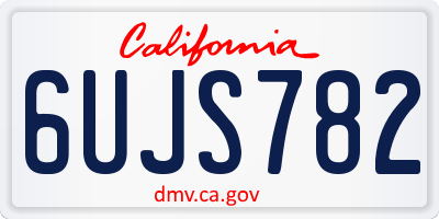 CA license plate 6UJS782