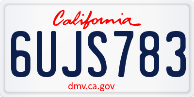 CA license plate 6UJS783