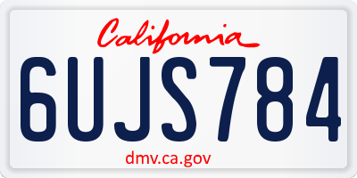 CA license plate 6UJS784