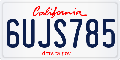 CA license plate 6UJS785