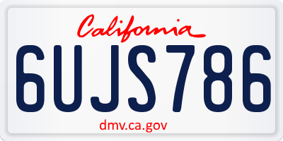 CA license plate 6UJS786