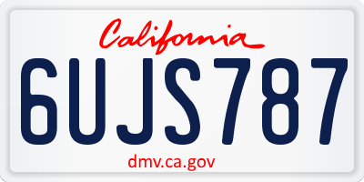 CA license plate 6UJS787