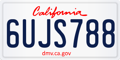 CA license plate 6UJS788
