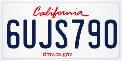 CA license plate 6UJS790