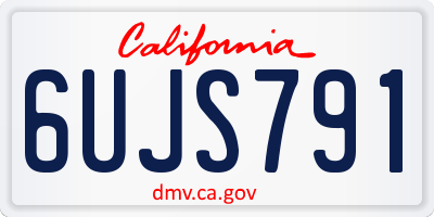 CA license plate 6UJS791