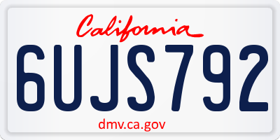 CA license plate 6UJS792