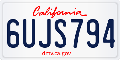 CA license plate 6UJS794