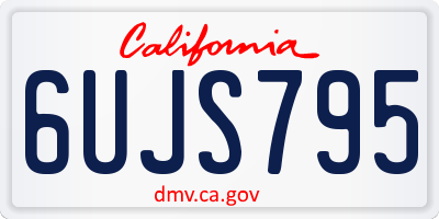 CA license plate 6UJS795