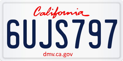 CA license plate 6UJS797