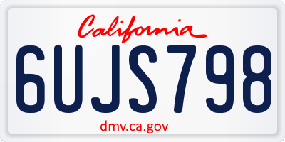CA license plate 6UJS798