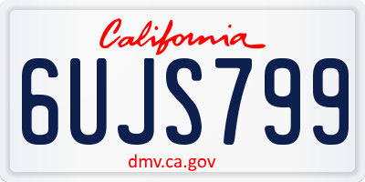 CA license plate 6UJS799