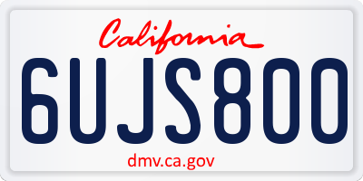 CA license plate 6UJS800