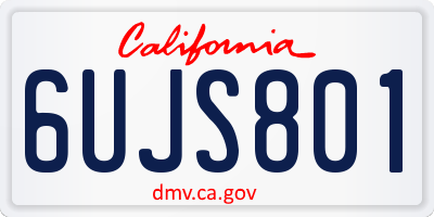 CA license plate 6UJS801