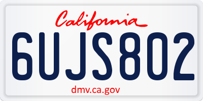 CA license plate 6UJS802