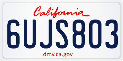 CA license plate 6UJS803