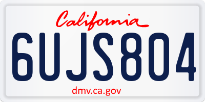 CA license plate 6UJS804