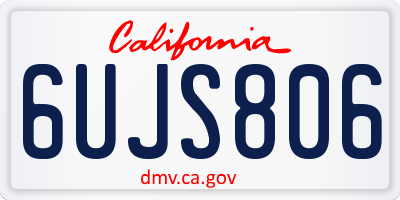 CA license plate 6UJS806