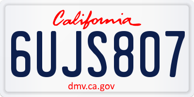 CA license plate 6UJS807