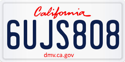 CA license plate 6UJS808