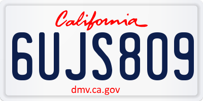 CA license plate 6UJS809