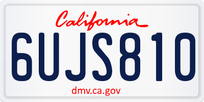 CA license plate 6UJS810
