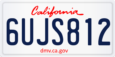 CA license plate 6UJS812